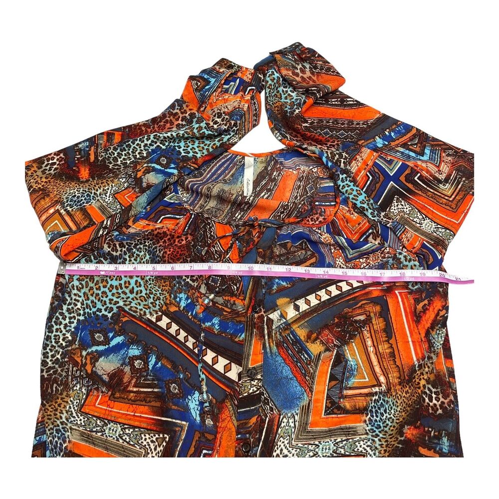 NY Collections Multicolor Long Sleeved Shirt Women’s Size Medium - Picture 4 of 8